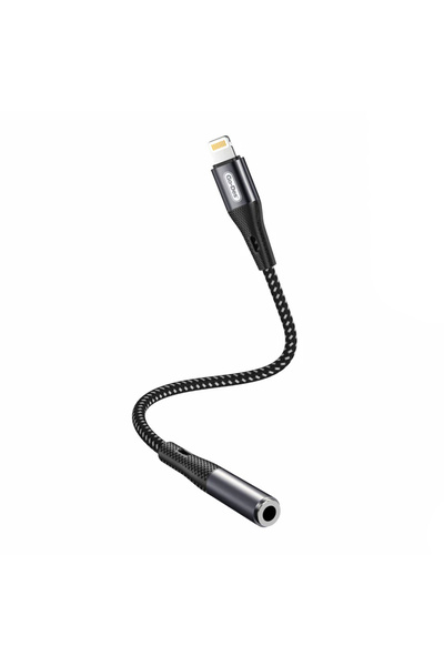 Go-Des Go Des GD-UC166 Lightning to 3.5mm Aux Çevirici Örgülü Ses Adaptörü Gri