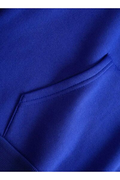 caddekombin Лъвски гръб с печат на гърдите, качулка и джобове, памучна блуза Saks