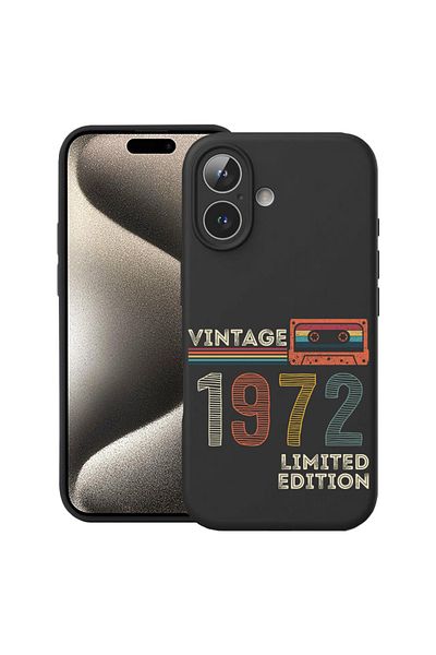 bestcase ® Husă premium din silicon pentru Apple iPhone 16, 1972 - Bandă adezivă vintage, 1828635 PB 1968
