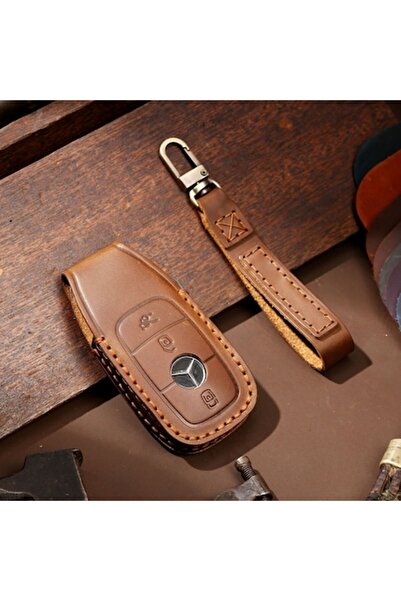 Nabi Market Husă de protecție pentru chei din piele premium, maro, compatibil...