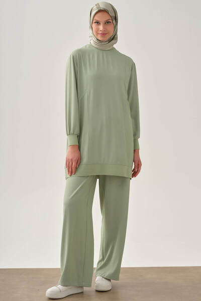 Tuğba Beli Lastikli Cepli Pantolon - Mint