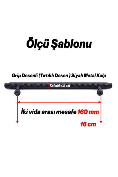 Badem10 Martin Black Metal Handle 160 mm Furniture Drawer Kitchen Cabinet Cupboard Modern Cover Handles Pattern