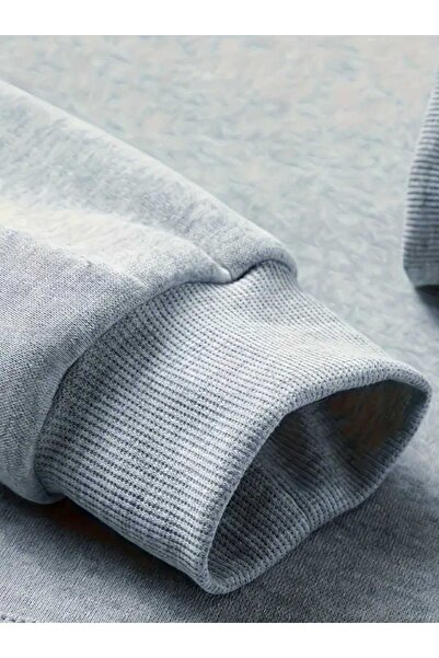 caddekombin Γκρι φούτερ με κουκούλα με στάμπα Hip Hop Legends και επένδυση από μαλλί μέσα