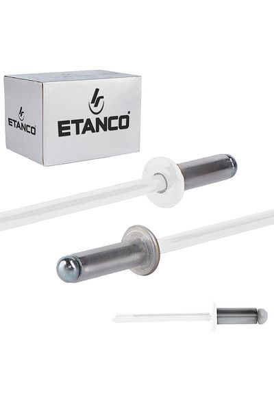 Etanco Nity otwarte aluminiowe 4,8x12mm RAL 9010