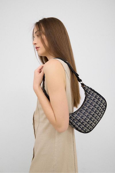 Shule Bags Westa Patterned Shoulder Bag Black