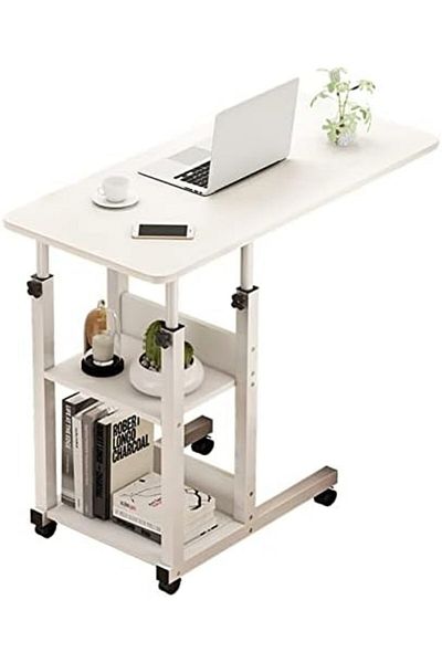 Türkiye Side Table Sofa Side Table, Computer Desk with Wheels, Reading Desk Breakfast Table for Bedside Home