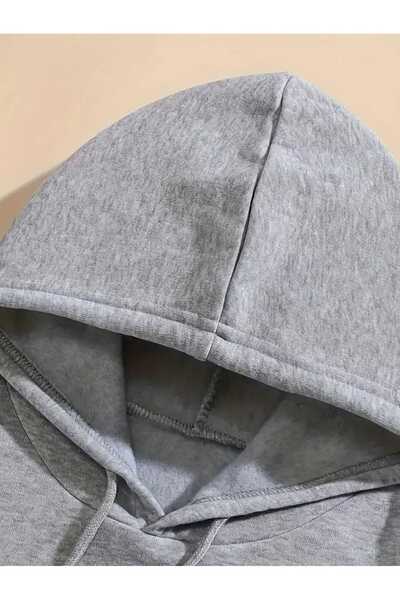 caddekombin Φούτερ με κουκούλα με στάμπα Bench, βαμβακερό γκρι με τσέπες