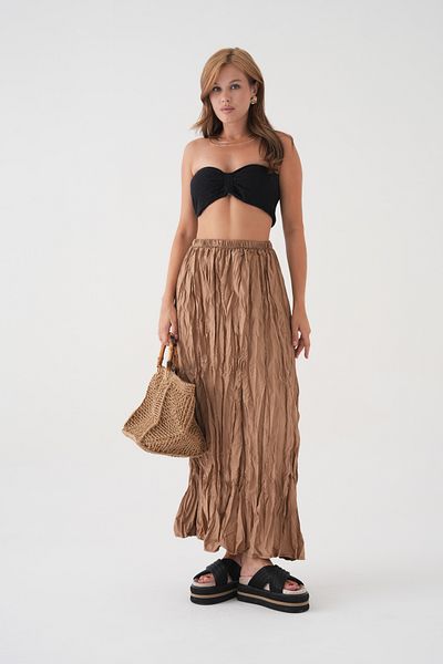 QAWWA Women's Crash Gathered Skirt & Casual Trend Skirt