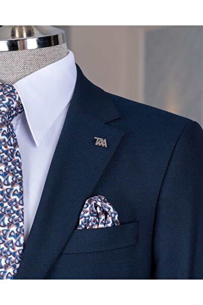 TerziAdemAltun Slim Fit Jacket Pants Suit Dark Blue T13571