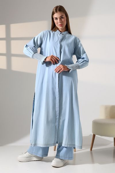 ensade Hijab Stylish Double Suit – Slim Jeans Long Cap and Pants Combination