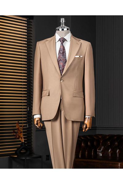 TerziAdemAltun Italian Style Jacket Pants Suit 88% Wool Brown T14162