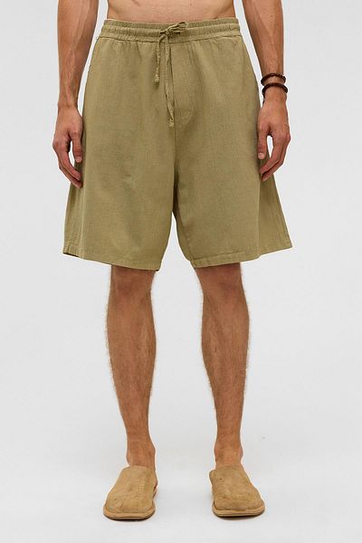 VAMOSCLO Oversized linen shorts khaki
