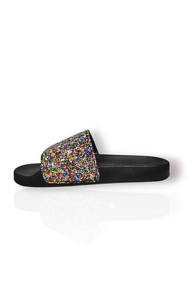GEZER Papuci de damă colorați cu sclipici strălucitoare
