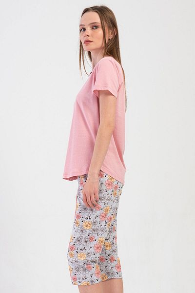 VİENETTA Women's Short Sleeve Capri Pajama Set, 408187
