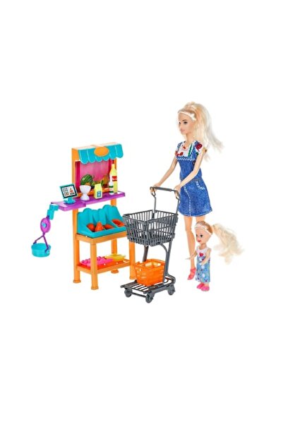 ANGMAD Set de joaca ANGMAD, Papusa in supermarket, insotita de copil