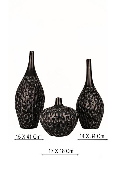 Hmydesign Lucerno Handmade Decorative Ceramic 3-Piece Vase