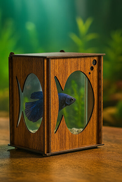 EMSE Beta Ahşap Mini Akvaryum Hediyelik Şık tasarım