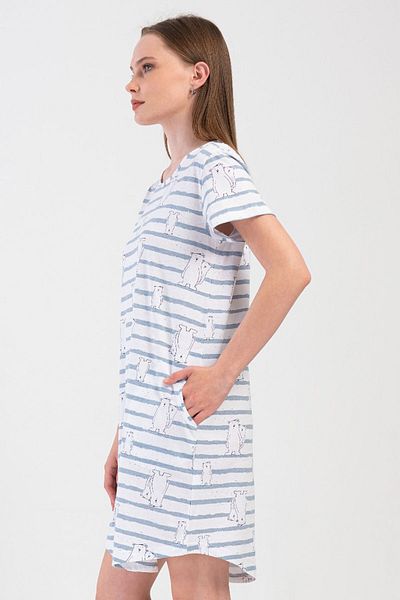 VİENETTA Cotton Women's Short Sleeve Nightgown, 408107