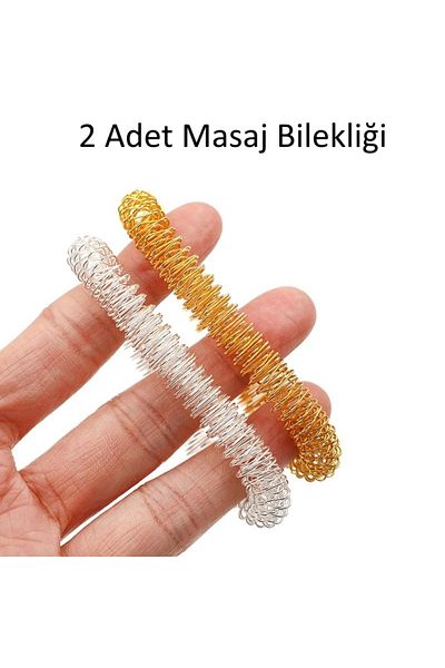 Sorendy Sujok Metal Acupressure Massage Bracelet Wristband Ring Spiky Massage Tool for Hand Wrist 2Pcs