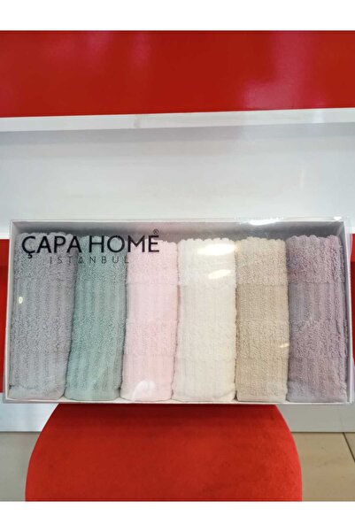 Çapa Home Set of 6 Premium Quality Cotton Daily Gift Hand Face Towel 50X90