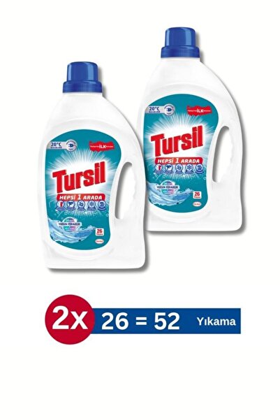 Tursil Hepsi 1 Arada Sıvı Deterjan - 2x26 Yıkama - Yoğun Ferahlık