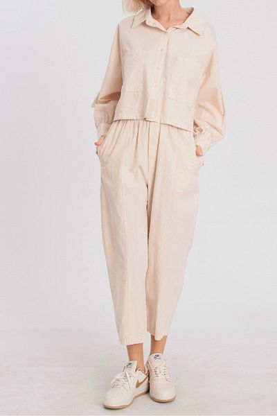My Blog Natural Shirt Pants Set - 50757