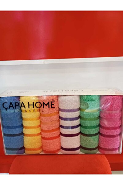 Çapa Home Set of 6 Premium Quality Cotton Daily Gift Hand Face Towel 50X90