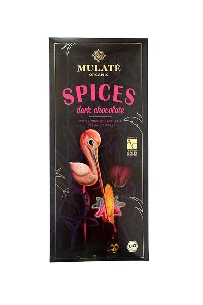 Mulate Chocolate Dark chocolate Mulate with cinnamon, vanilla and cayenne pepper, 80 g