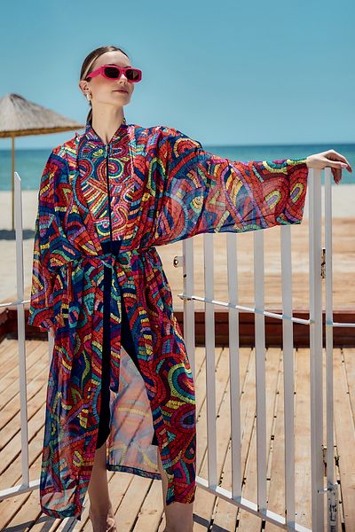 Remsa Mayo Remsa Single Kaftan Kimono Pareo on Hijab Swimsuit Navy Blue01 Rp029 Tuna