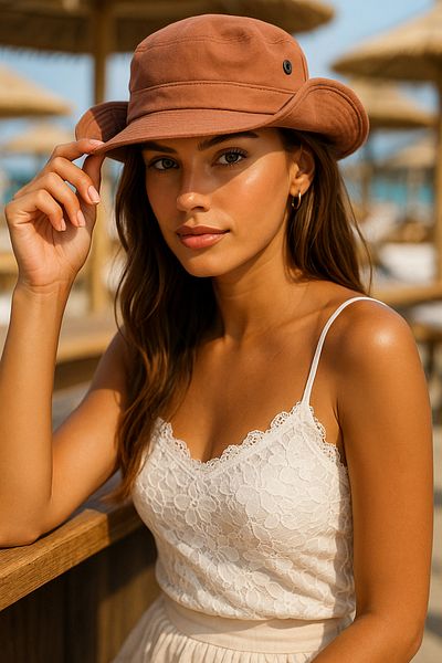 LAGRANZE Brick Tone Linen Cowgirl Cowboy Hat – Summer Soft Women's Hat