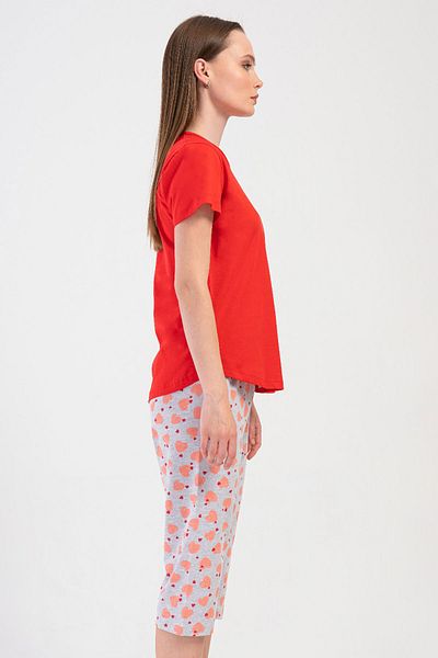 VİENETTA Women's Short Sleeve Capri Pajama Set, 408090