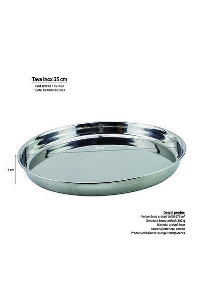 gogiva Round serving tray, Stainless steel, Ø 35 cm