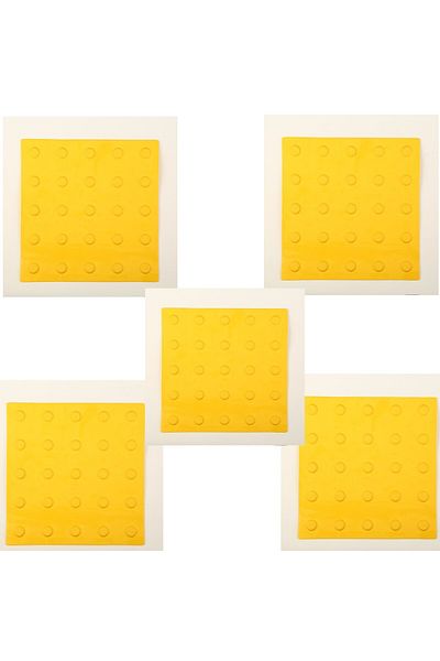 solon Alerting Dot Outdoor with Base 5Pcs Yellow, Crash Dots for the Visually Impaired, Tactile Dot