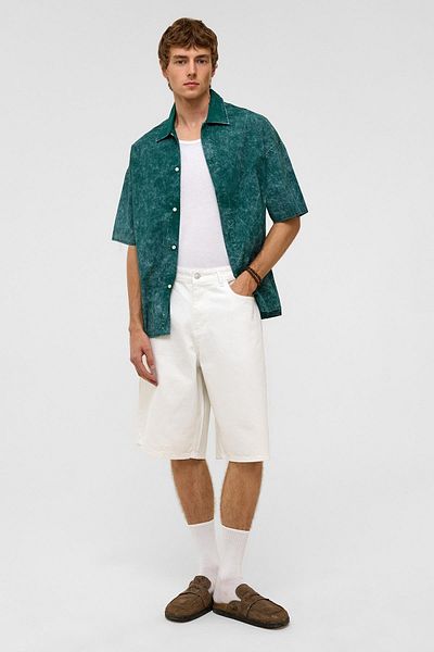 VAMOSCLO Oversize Bermuda Denim Shorts Ecru