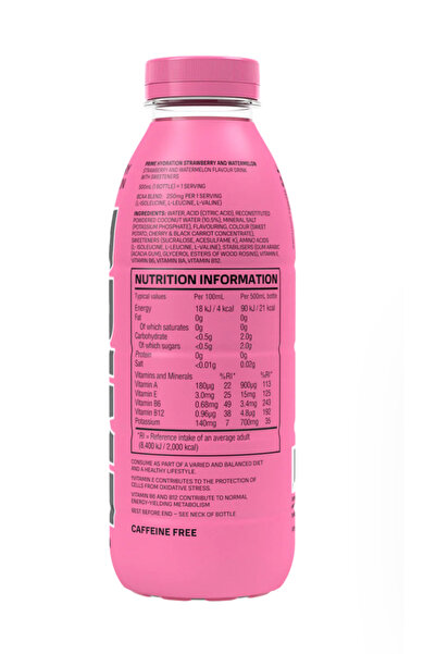 Prime Hydration Strawberry Watermelon 500 ml – Çilek & Karpuz Aromalı Sporcu İçeceği