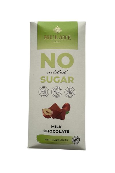 Mulate Chocolate Milk chocolate Mulate with hazelnuts, no added sugar, with sweetener, 90 g