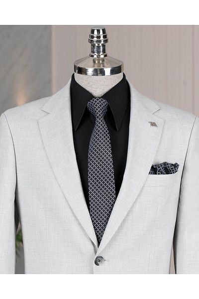 TerziAdemAltun Regular Fit 6 Drop Jacket Pants Suit Gray T14395