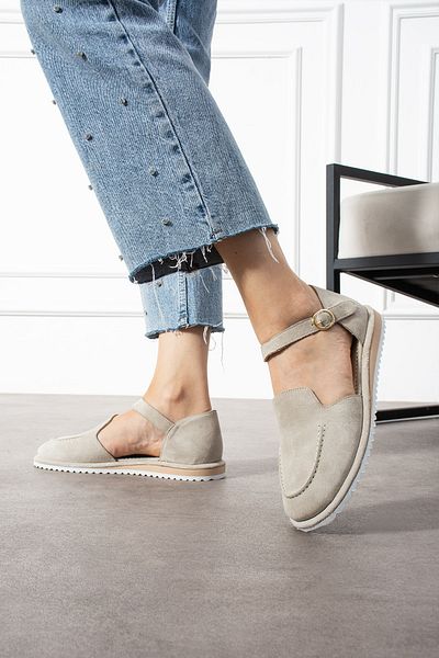aayak&kabımofficial Genuine Suede Ultra Light Belt Detailed Buckle Women's Moccasin – Comfortable and Stylish Casual Shoes