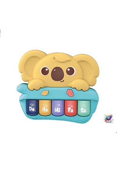 ANGMAD Jucarie interactiva pt bebelusi, pian Koala, 5 clape cu sunete, 14x12c...