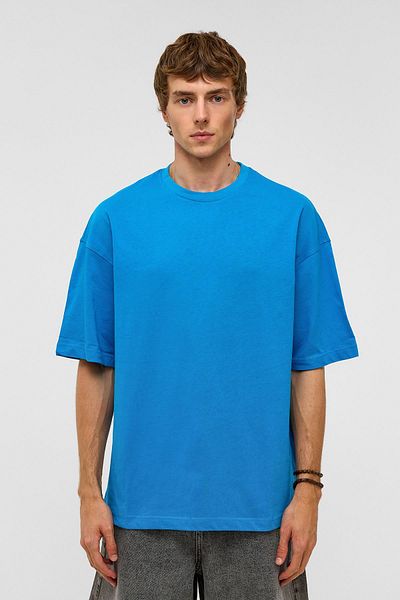 VAMOSCLO Basic Oversize Crew Neck T-Shirt Turquoise