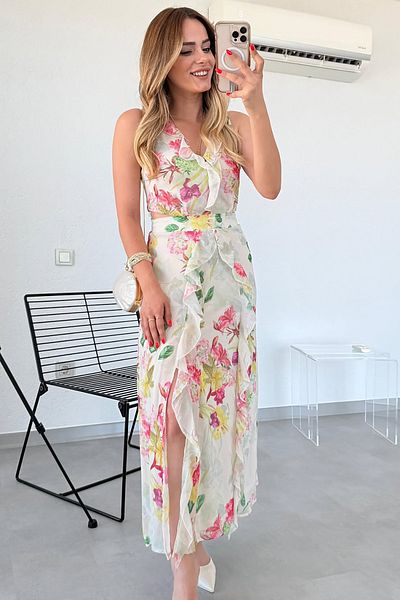 Neşeli Butik Women's Floral Print Summer Dress Nbmy3788