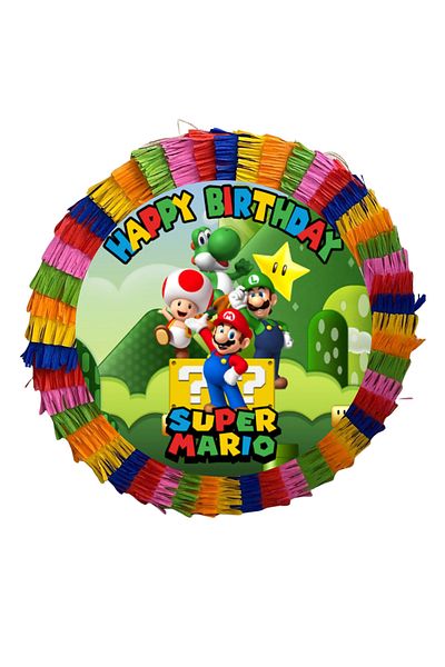 OEM Party pinata, 35 cm, multicolor, Super Mario model + 5/6 years old Birthday T-shirt