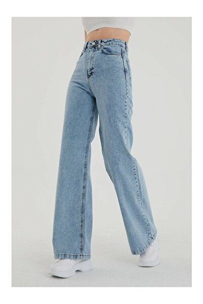 aideen بنطلون جينز فضفاض عالي الخصر من نوع Snow Wash من TomrisJean