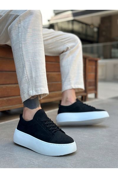 BOA Le11 Lace-Up Men's High Sole Black Suede Sports Shoes