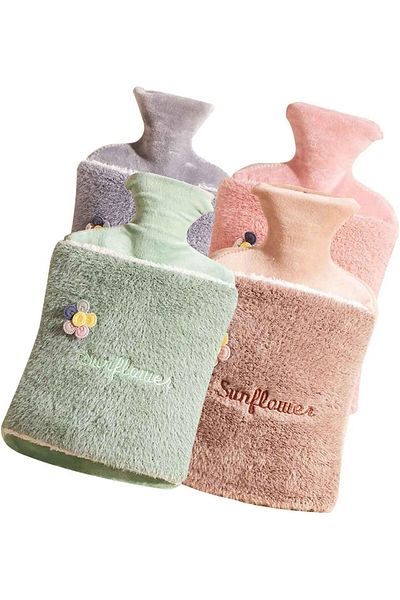 Türkiye Hot Water Bottle with Soft Hand Pocket Cover Soft Plush Hand Waist Warmer Cover 1.8L Large Capacity