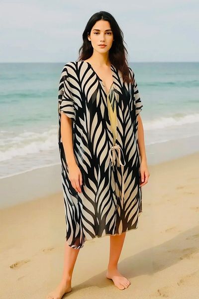 Hayalet Handmade Tie Front Kimono Style Beach Pareo Dress Tunic