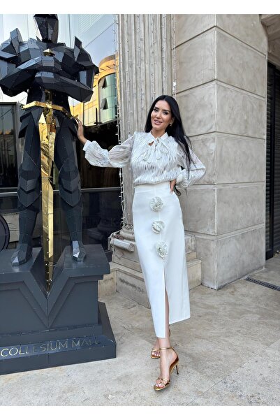 by kadriye yılmaz Rosie Rose Skirt Detailed Suit White