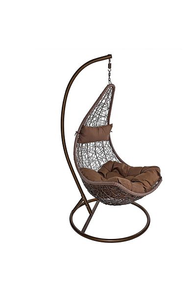 Türkiye Egg-Shape Wicker Weaving Dolna Durable PE Rattan Hanging Egg Chair