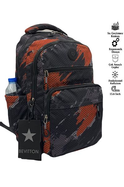Harmela Water Resistant School Bag Fabric Plaid Blue Unisex School Backpack A3114