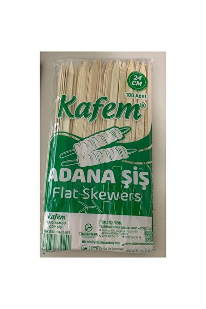 abnturk Bambu Ahşap Huş Ağacı Yapımı Adana Çöp Şiş 24cm 100 Adetlik 1 Paket